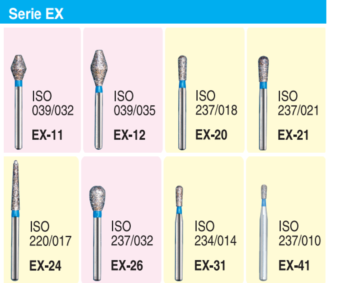 FRESAS DE DIAMANTE MANI SERIE EX (grano medio)